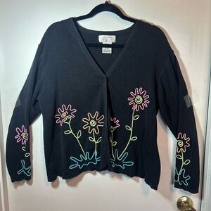 Colorful Floral Embroidered Cardigan vintage